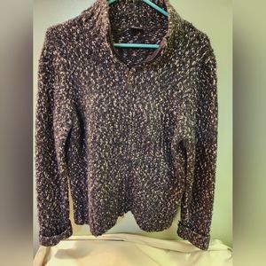 Ttibal zip front cardigan, wool. Large